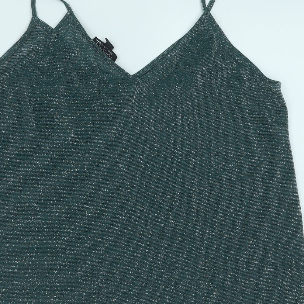 Womens UK Size 10 Topshop Green Camisole Tank