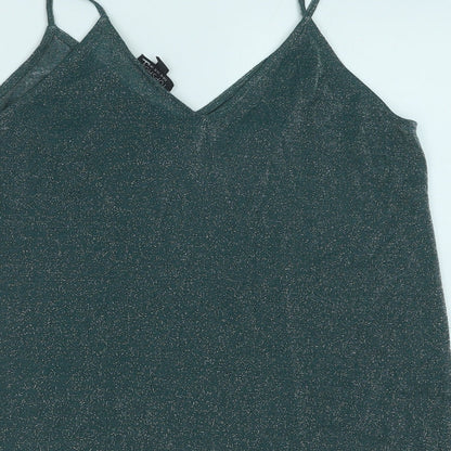 Womens UK Size 10 Topshop Green Camisole Tank
