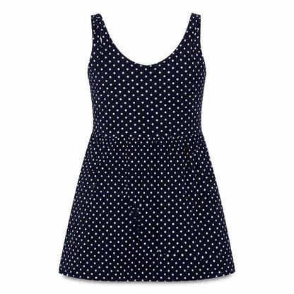 H&M Womens Blue Polka Dot Viscose Tank Dress Size 8 Scoop Neck Pullover