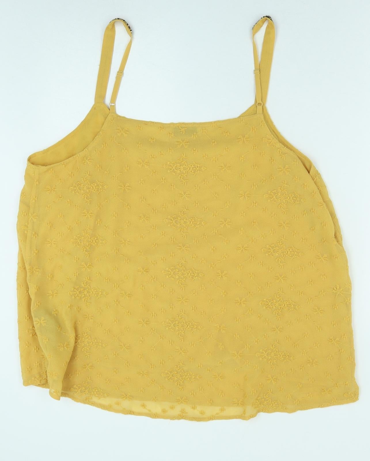 Womens UK Size 20 Marks and Spencer Yellow Camisole Tank
