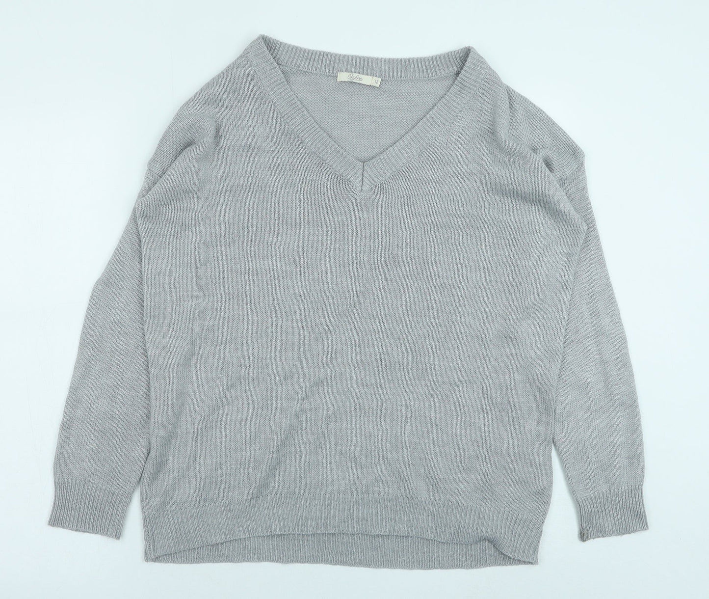 Womens UK Size 12 Onfire Grey Pullover Jumper