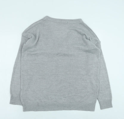 Womens UK Size 12 Onfire Grey Pullover Jumper