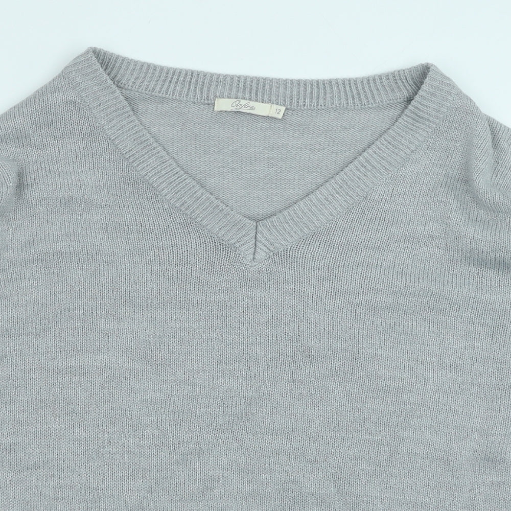 Womens UK Size 12 Onfire Grey Pullover Jumper