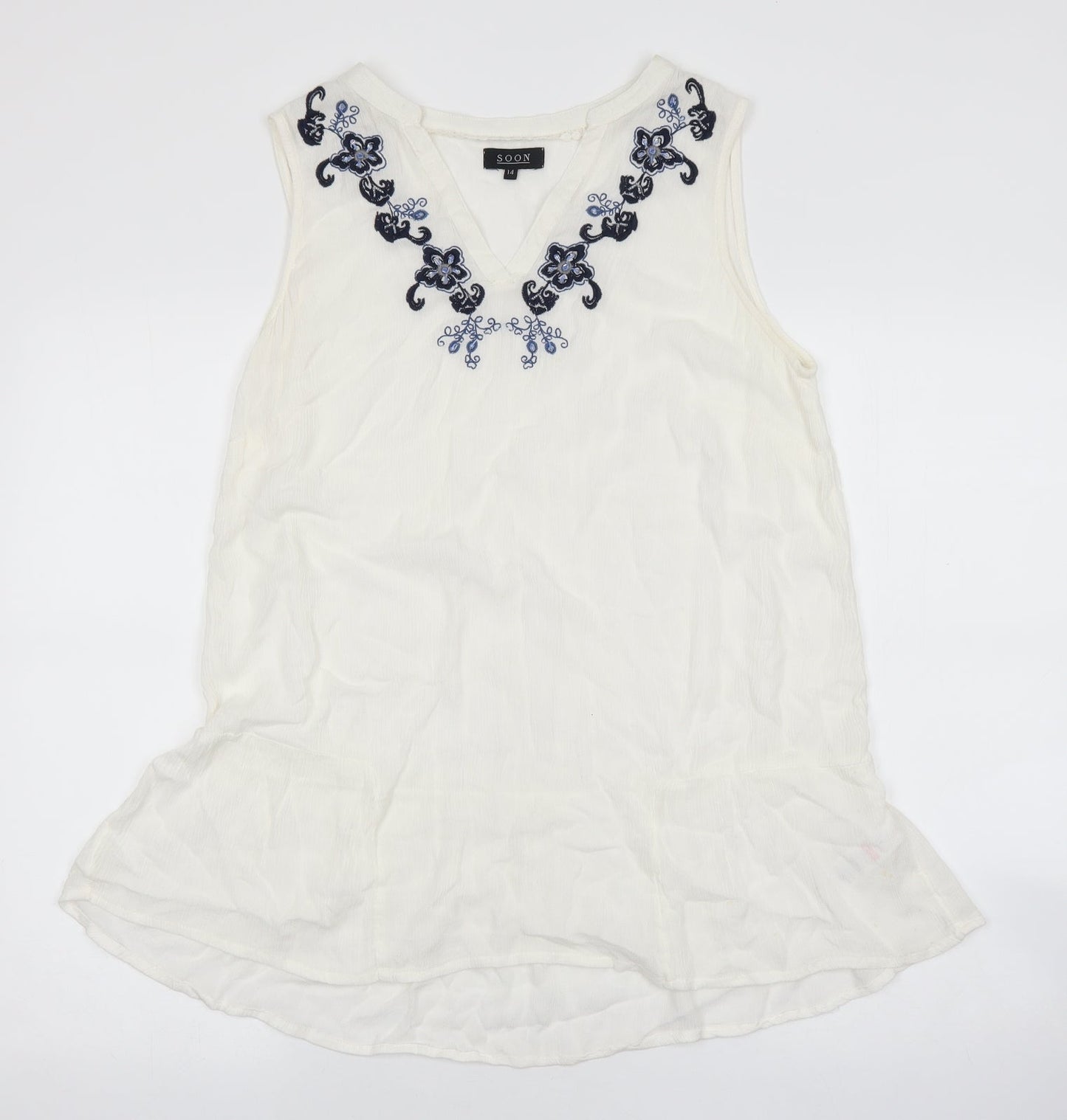 Womens UK Size 14 Soon Silver Basic Tank