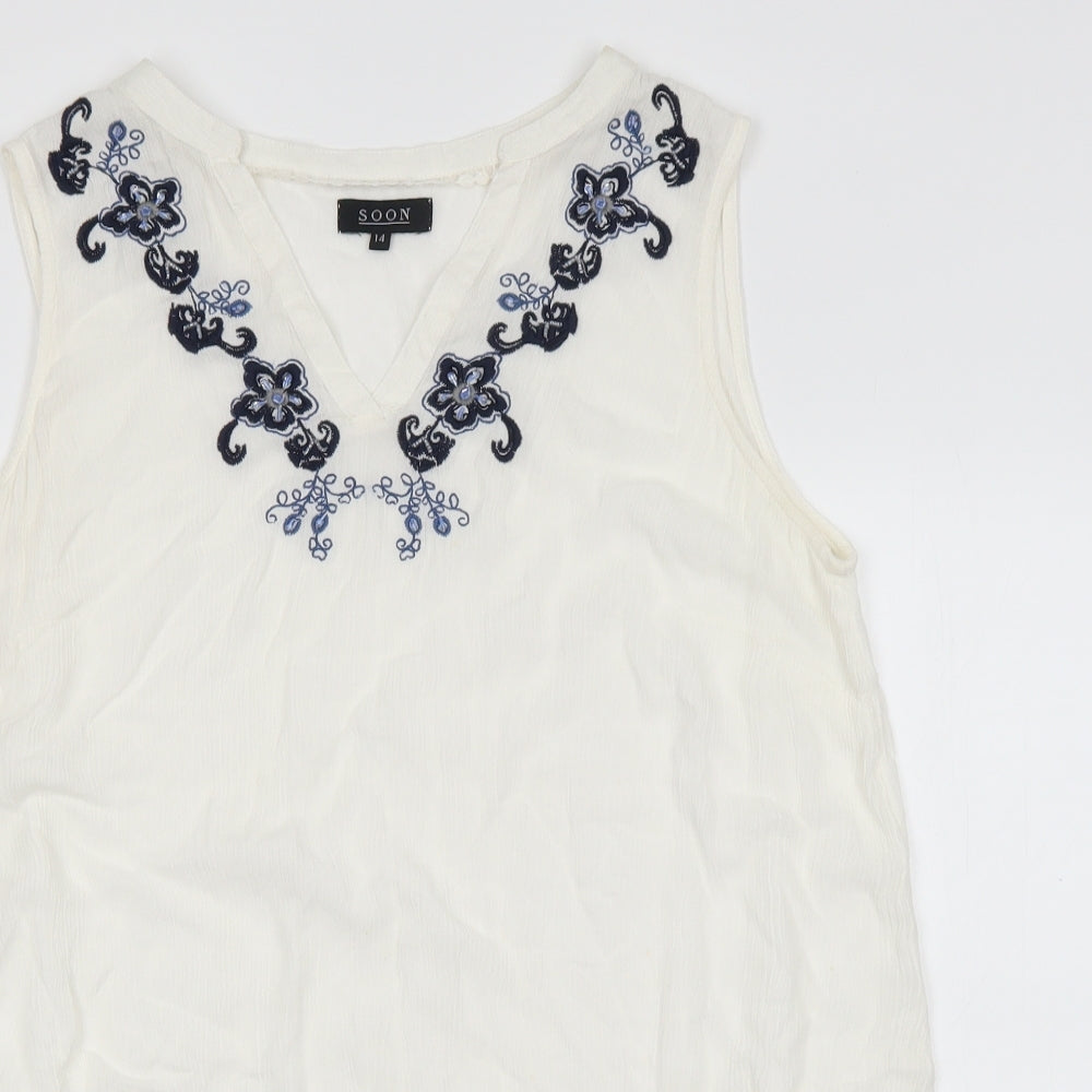 Womens UK Size 14 Soon Silver Basic Tank