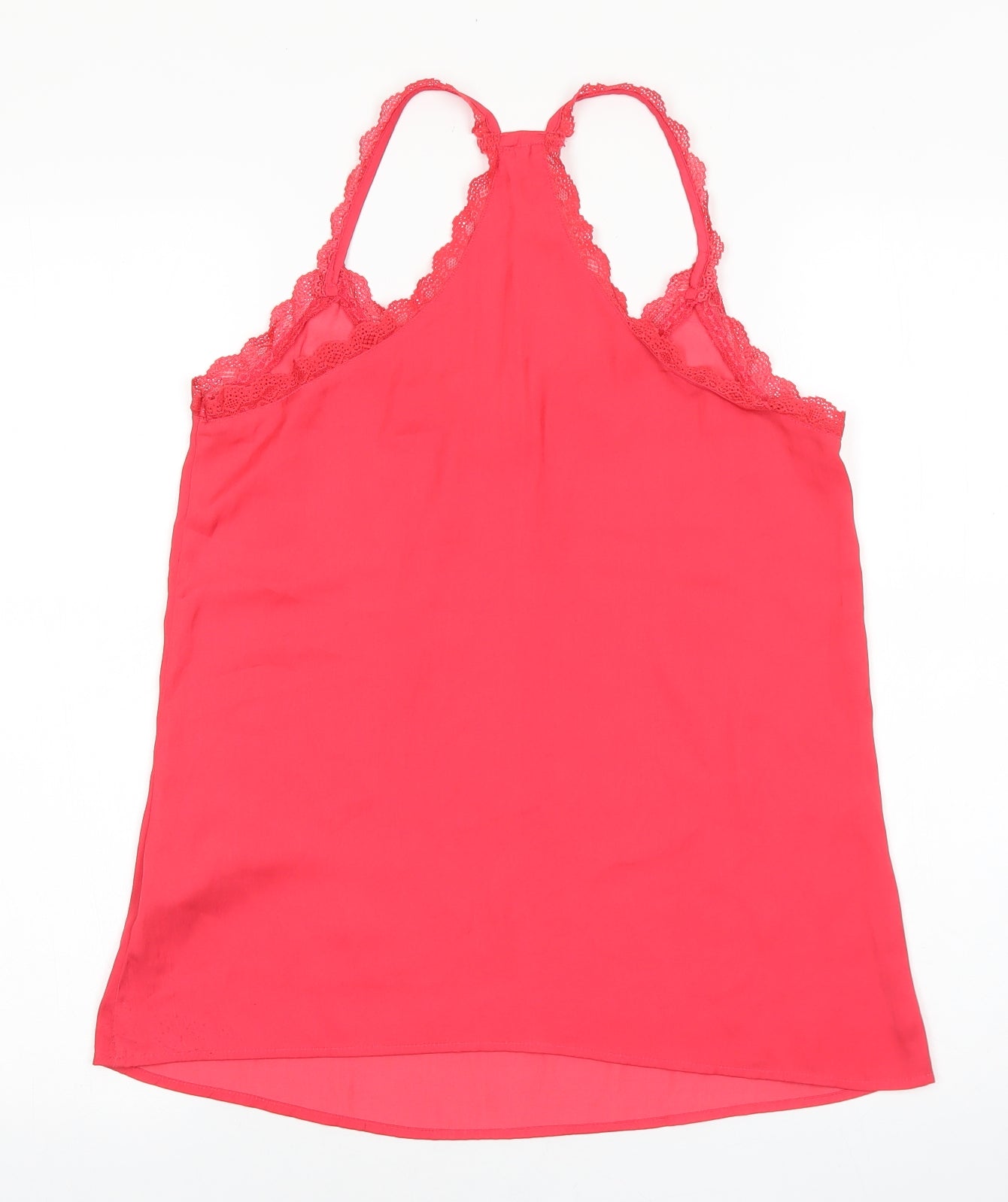 Medicine Womens Pink Polyester Basic Tank Size 36 V-Neck - Torchon lace detail