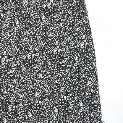 PEP&CO Womens Black Geometric Polyester Slip Dress Size 12 V-Neck Pullover