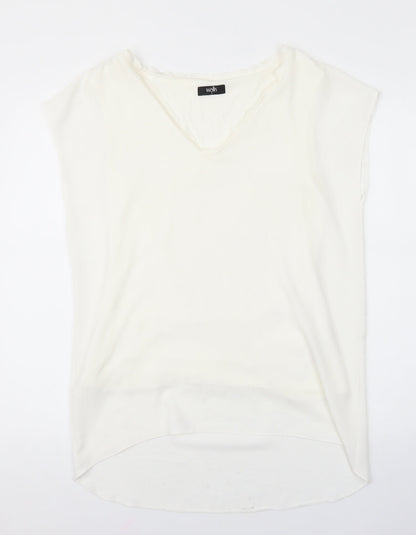 Womens UK Size S Wallis White Basic Tank