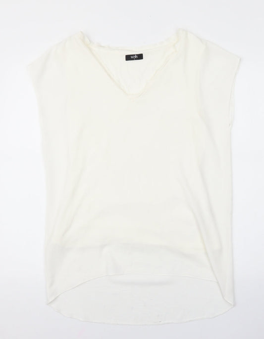 Womens UK Size S Wallis White Basic Tank