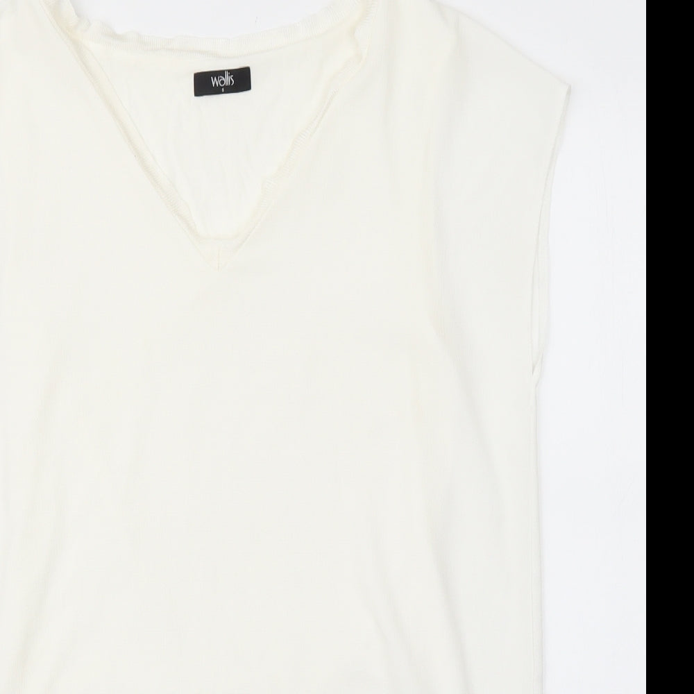 Womens UK Size S Wallis White Basic Tank
