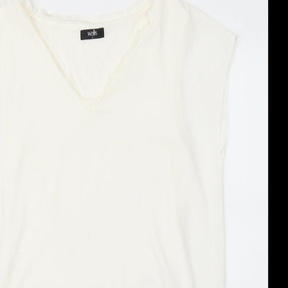 Womens UK Size S Wallis White Basic Tank