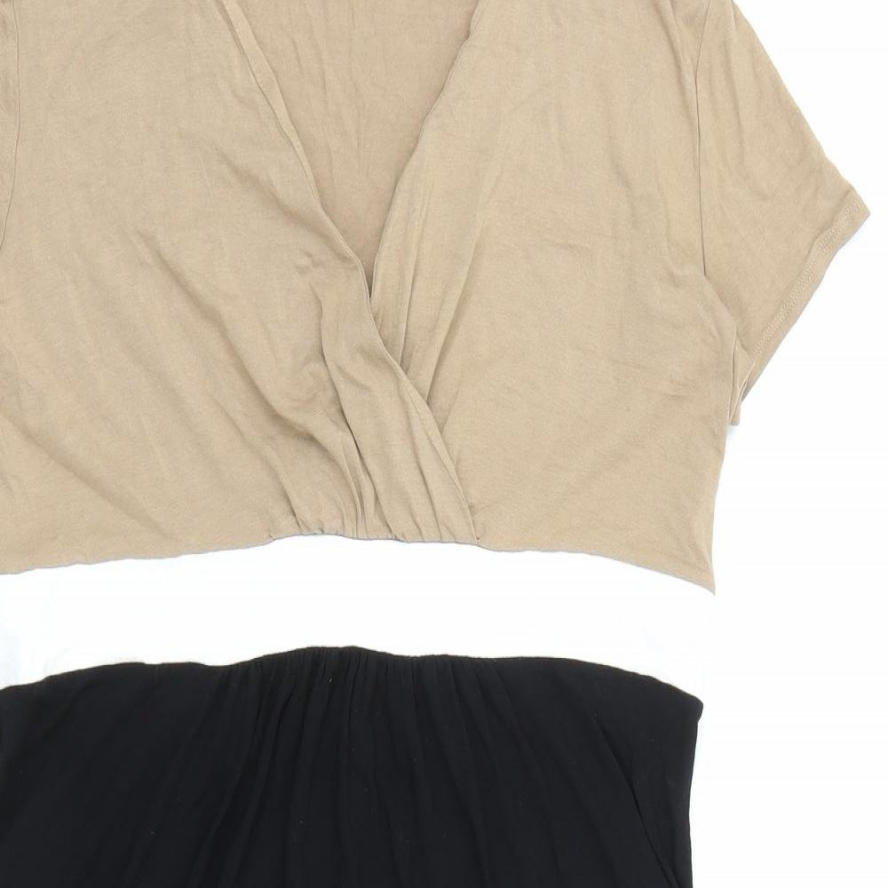 TU Womens Black Colourblock Viscose Shift Size 14 Sweetheart Pullover