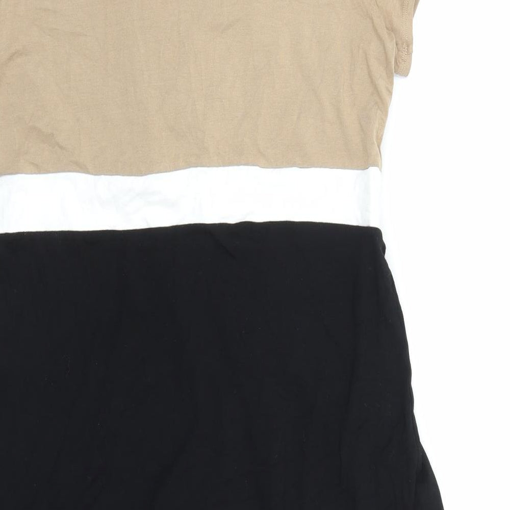 TU Womens Black Colourblock Viscose Shift Size 14 Sweetheart Pullover