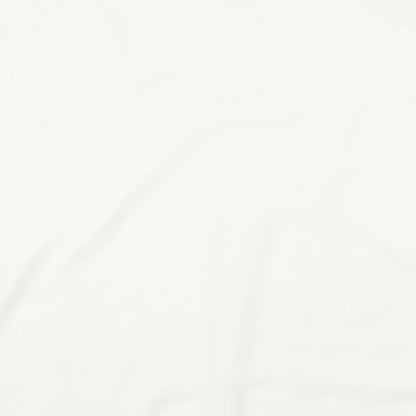 e. Womens White Polyester Cropped Blouse Size 26 Round Neck