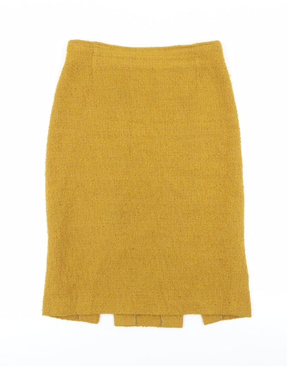 Madeleine Womens Yellow Polyester Bandage Skirt Size 30 Zip