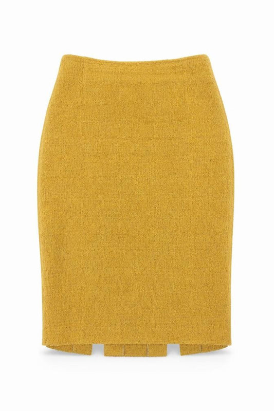 Madeleine Womens Yellow Polyester Bandage Skirt Size 30 Zip