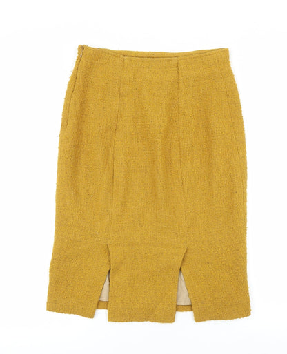 Madeleine Womens Yellow Polyester Bandage Skirt Size 30 Zip