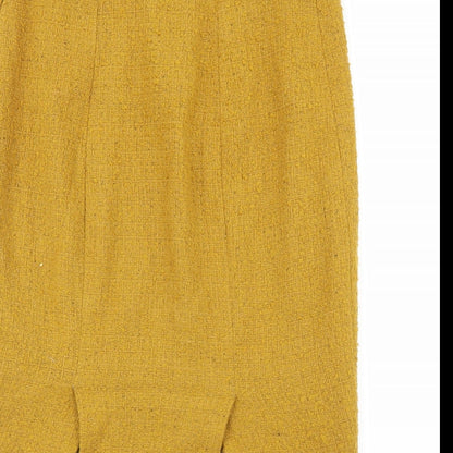 Madeleine Womens Yellow Polyester Bandage Skirt Size 30 Zip