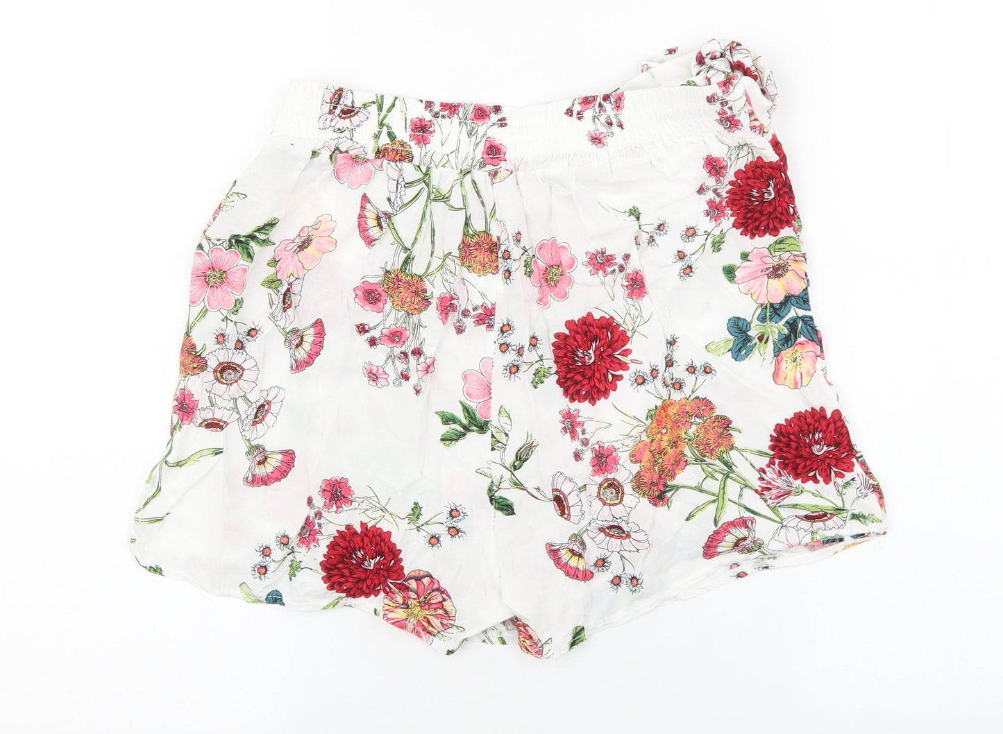 By Swan Womens White Geometric Viscose Wrap Skort Size L Tie