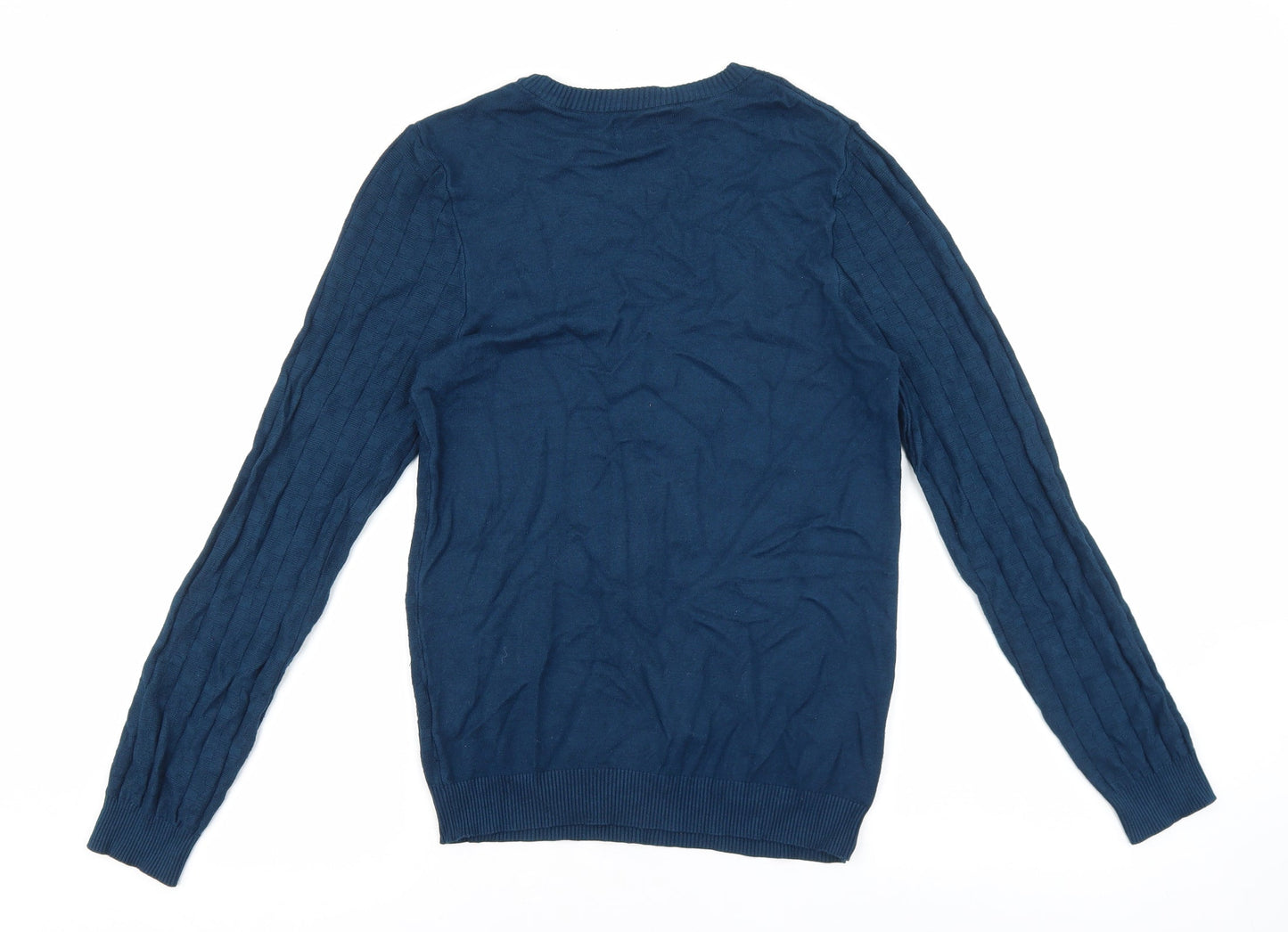 Burton Mens Blue Round Neck Viscose Pullover Jumper Size XS