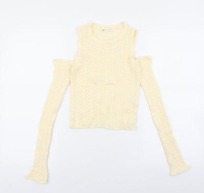 Womens UK Size M Stradivarius Ivory Pullover Jumper