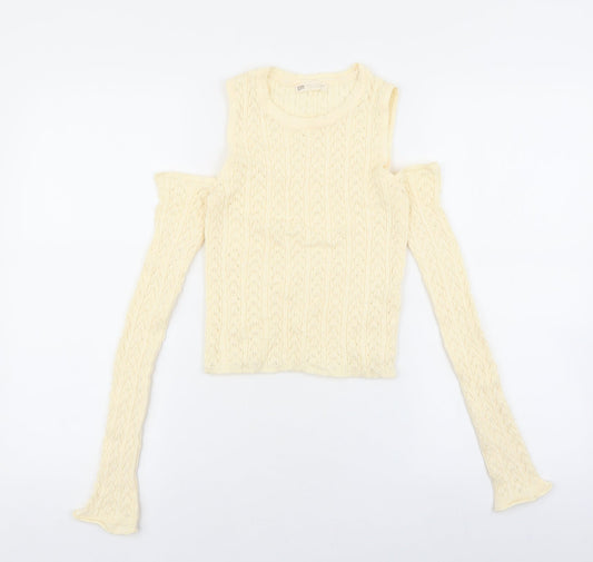 Womens UK Size M Stradivarius Ivory Pullover Jumper