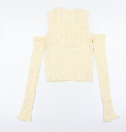 Womens UK Size M Stradivarius Ivory Pullover Jumper
