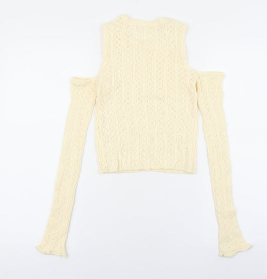 Womens UK Size M Stradivarius Ivory Pullover Jumper