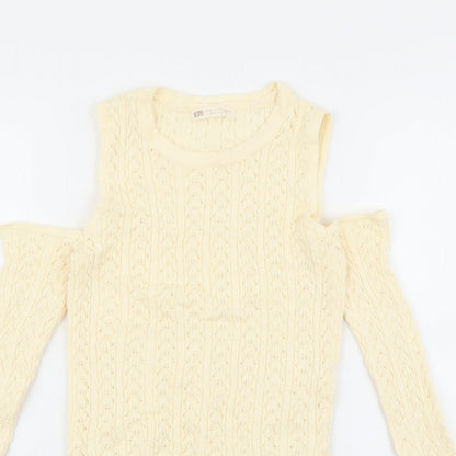 Womens UK Size M Stradivarius Ivory Pullover Jumper