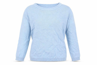 Forever 21 Womens Blue Round Neck Cotton Pullover Jumper Size S