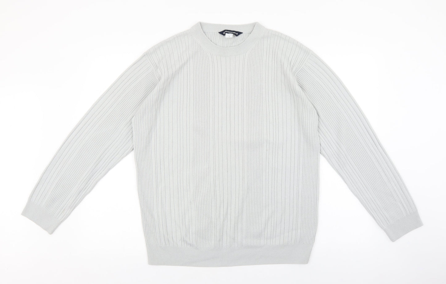 Springfield Mens Grey Crew Neck Acrylic Pullover Jumper Size S