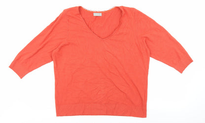 Womens UK Size 20 Marks and Spencer Orange Pullover Jumper