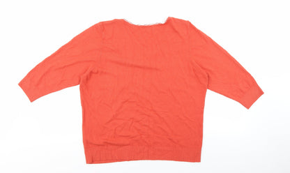 Womens UK Size 20 Marks and Spencer Orange Pullover Jumper
