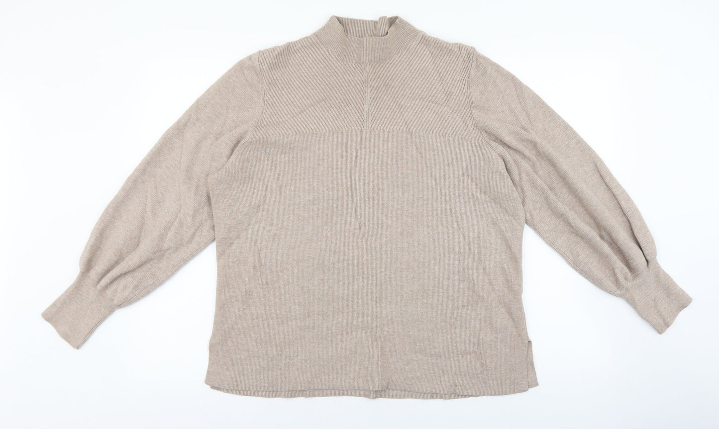 Womens UK Size XL Marks and Spencer Beige Pullover Jumper