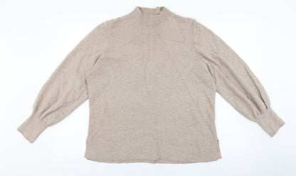 Womens UK Size XL Marks and Spencer Beige Pullover Jumper