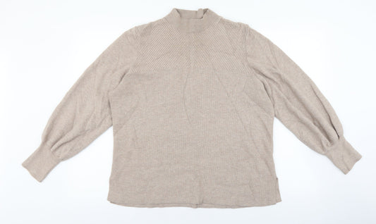 Womens UK Size XL Marks and Spencer Beige Pullover Jumper