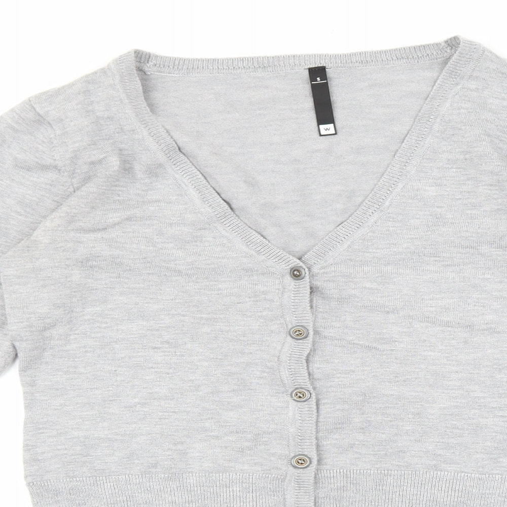 Womens UK Size S woolworths Grey Cardigan Jumper