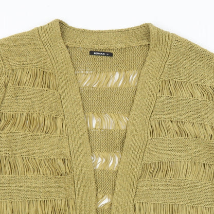 Womens UK Size 14 Roman Green Cardigan Jumper