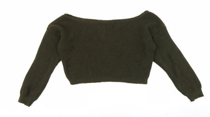 Womens UK Size S PRETTYLITTLETHING Green Pullover Jumper