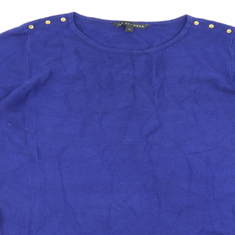 Womens UK Size 14 love knitwear Blue Pullover Jumper