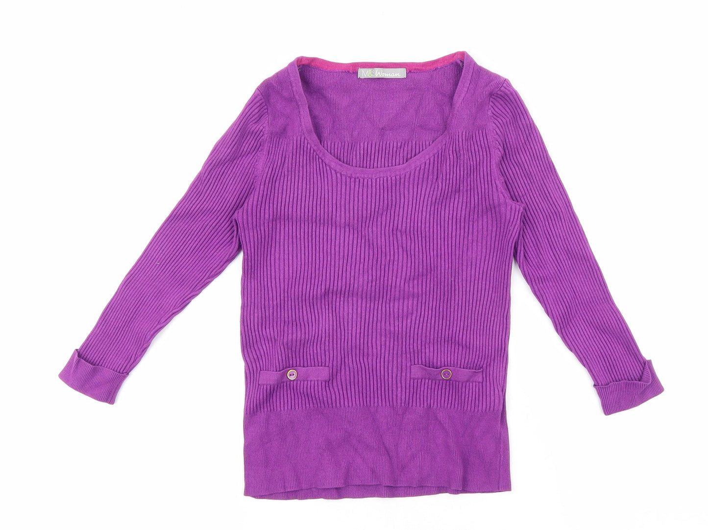 Womens UK Size 8 Marks and Spencer Purple Pullover Jumper