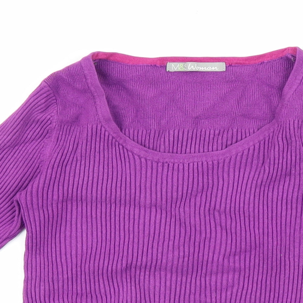 Womens UK Size 8 Marks and Spencer Purple Pullover Jumper