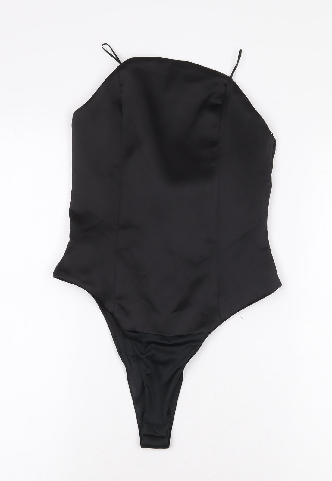 Zara Womens Black Polyester Bodysuit One-Piece Size XS Zip