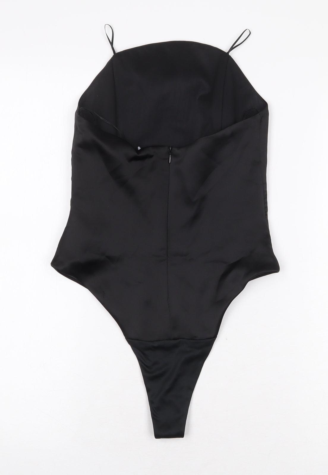 Zara Womens Black Polyester Bodysuit One-Piece Size XS Zip