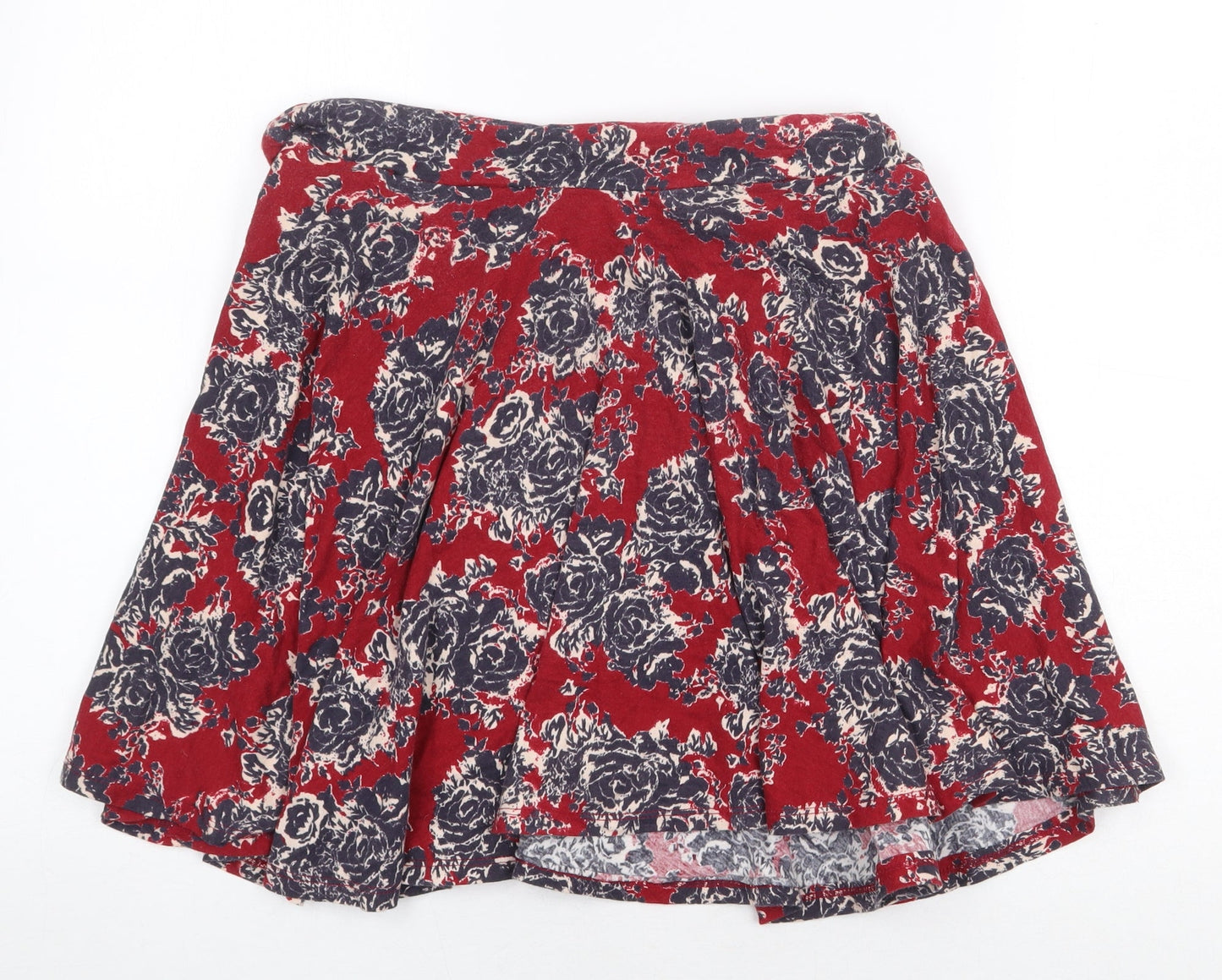 Pins & Needles Womens Red Geometric Cotton Flare Skirt Size L