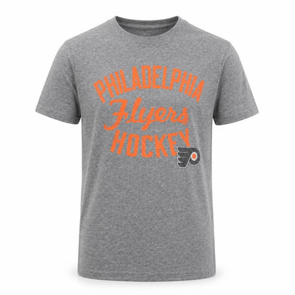 Preworn Boys Grey Cotton Basic T-Shirt Size M Round Neck Pullover - Philadelphia