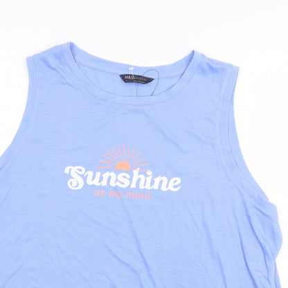Womens UK Size 10 Marks and Spencer Blue Basic Tank