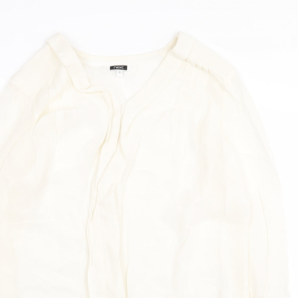 Womens UK Size 8 NEXT Beige Basic Blouse