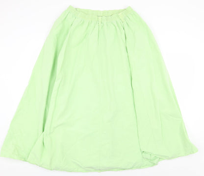 Janique Womens Green Cotton Flare Skirt Size 28 in
