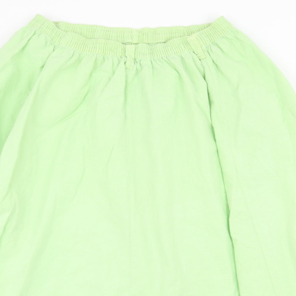 Janique Womens Green Cotton Flare Skirt Size 28 in